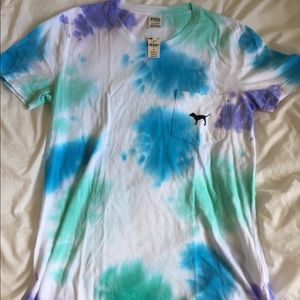 Victoria’s Secret pink tee women small tie dye NWT
